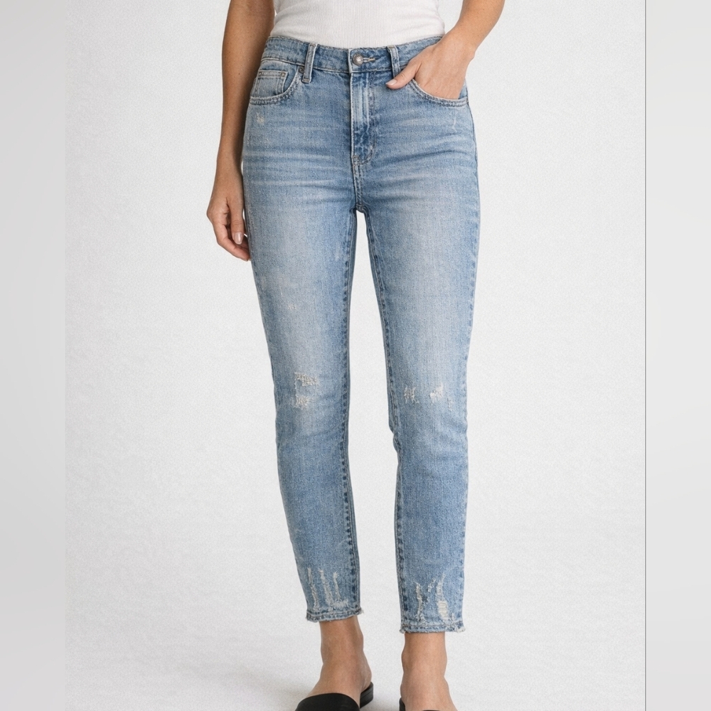 One Teaspoon Skinny Jeans Size 27 Distressed Light Wash Denim Stretch Mid Rise